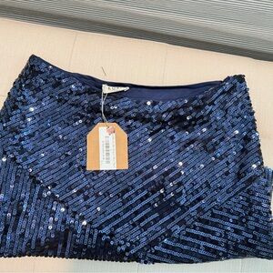 Kori Midnight Blue Sequin Mini Skirt